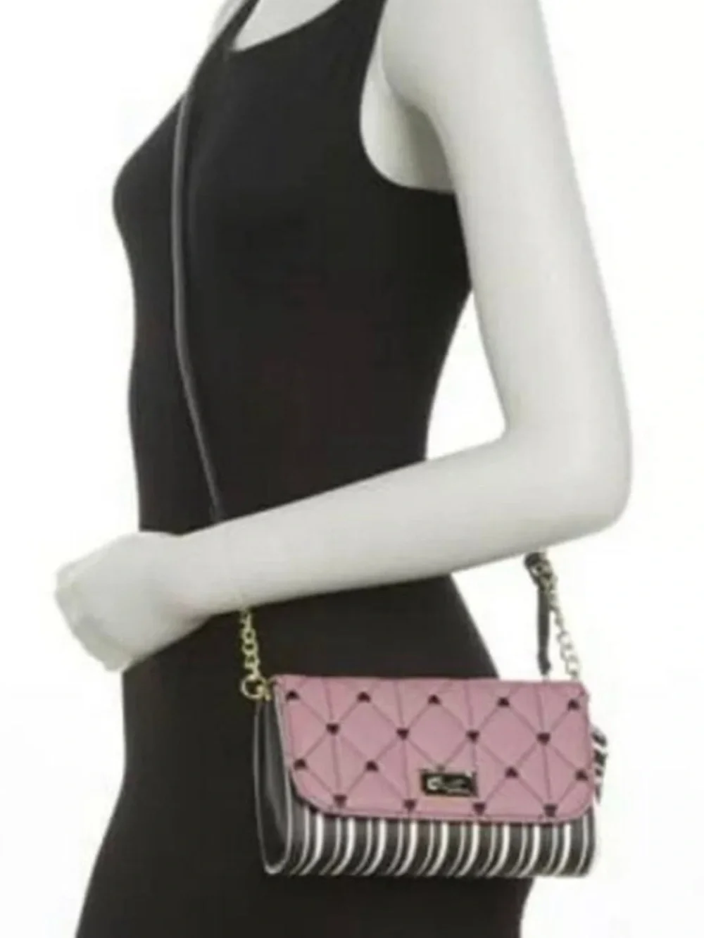 LUV Betsey by Betsey Johnson quilted heart flap crossbody bag NWOT